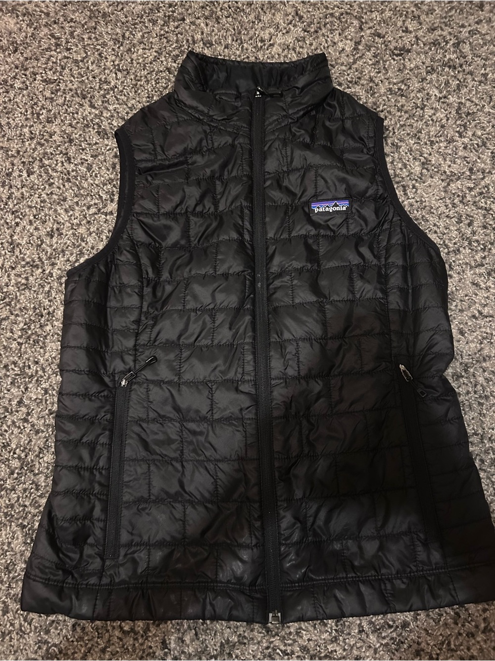 Patagonia Black Quilted Lightweight Down Vest